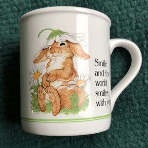Petite Bunny Rabbit Mug Daisy Flower Papel Japan